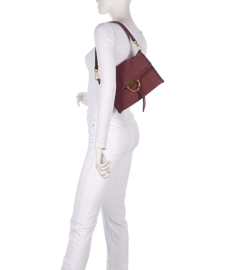 Abro Suede Temi Stitch Shoulder bag bordeaux