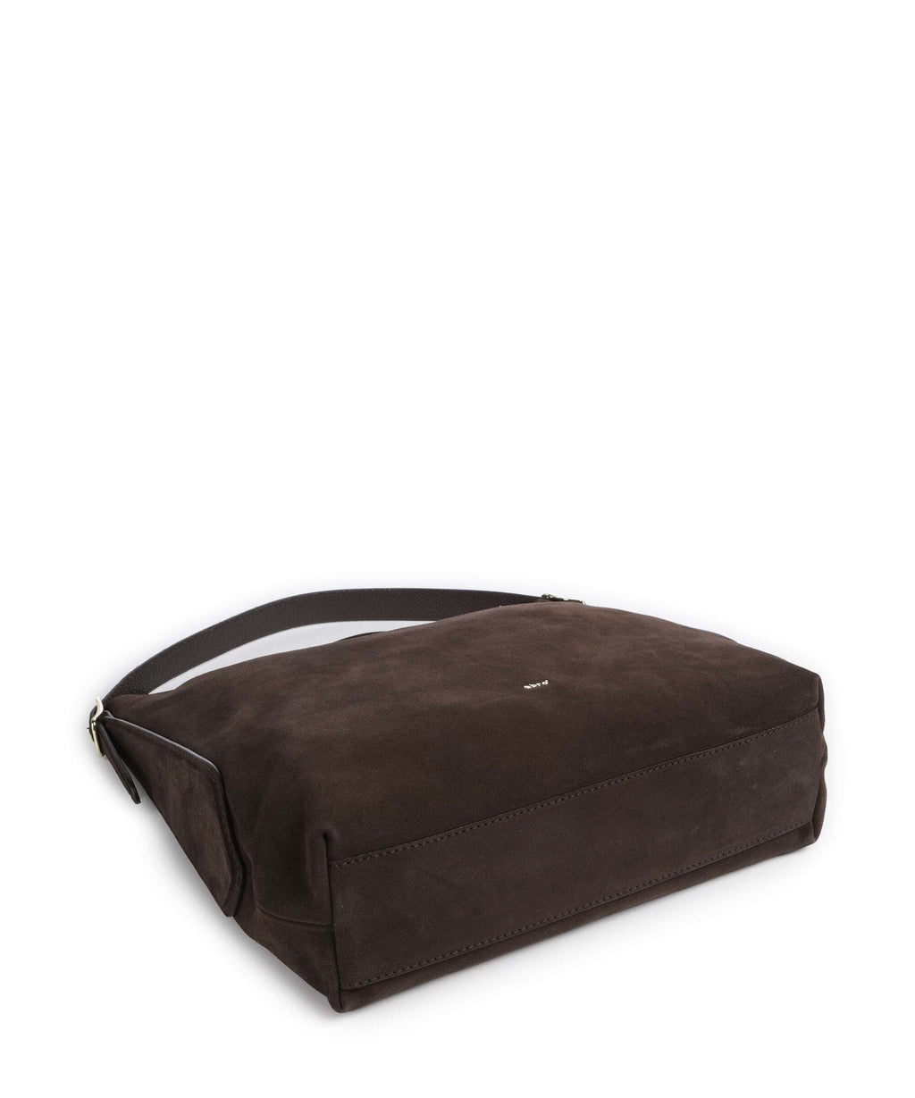 Abro Suede Carina Hobo bag dark brown