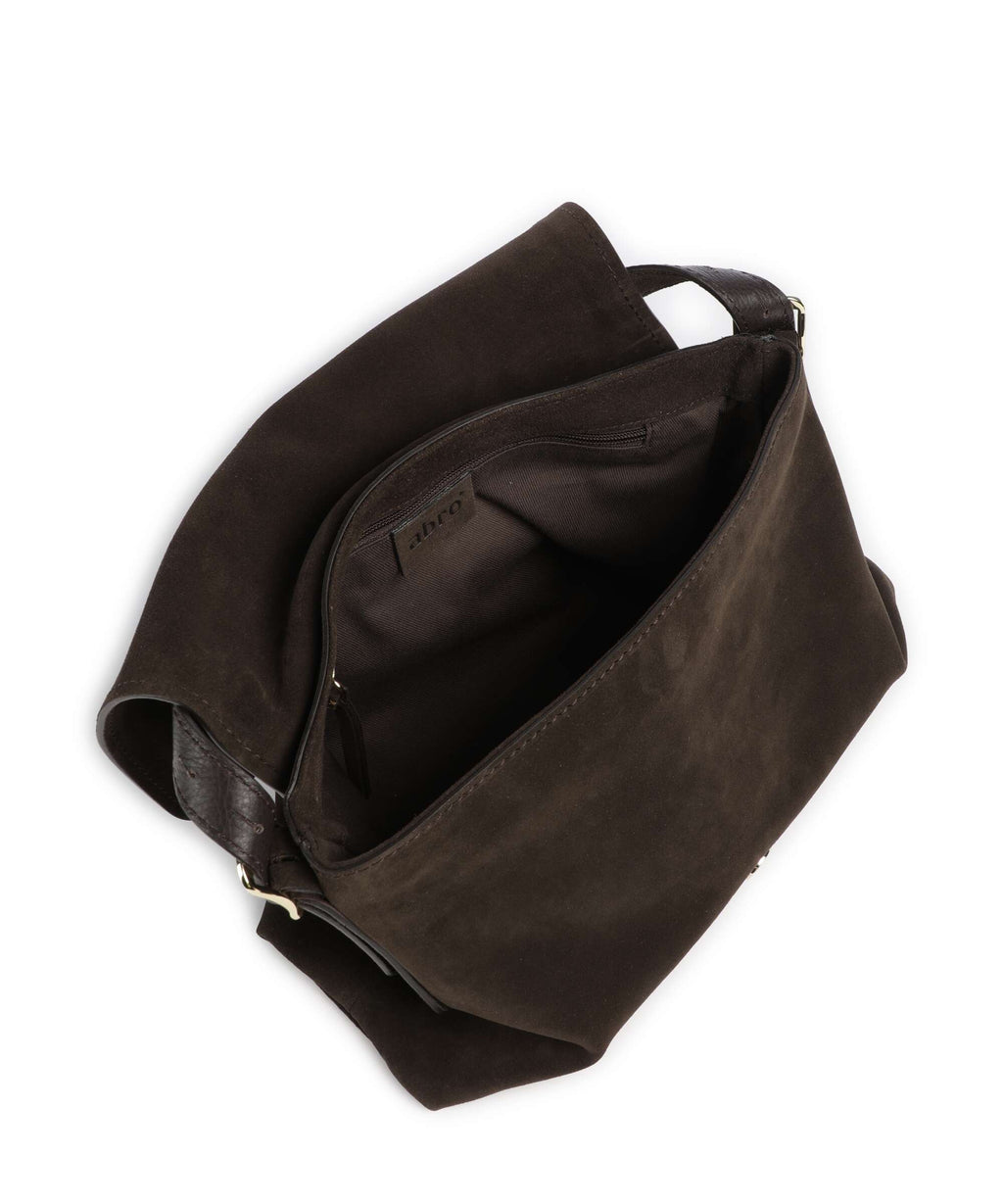 Abro Suede Carina Hobo bag dark brown