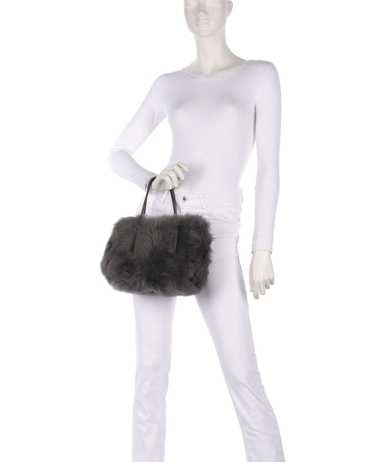 Abro Shearling Noelle Handbag grey