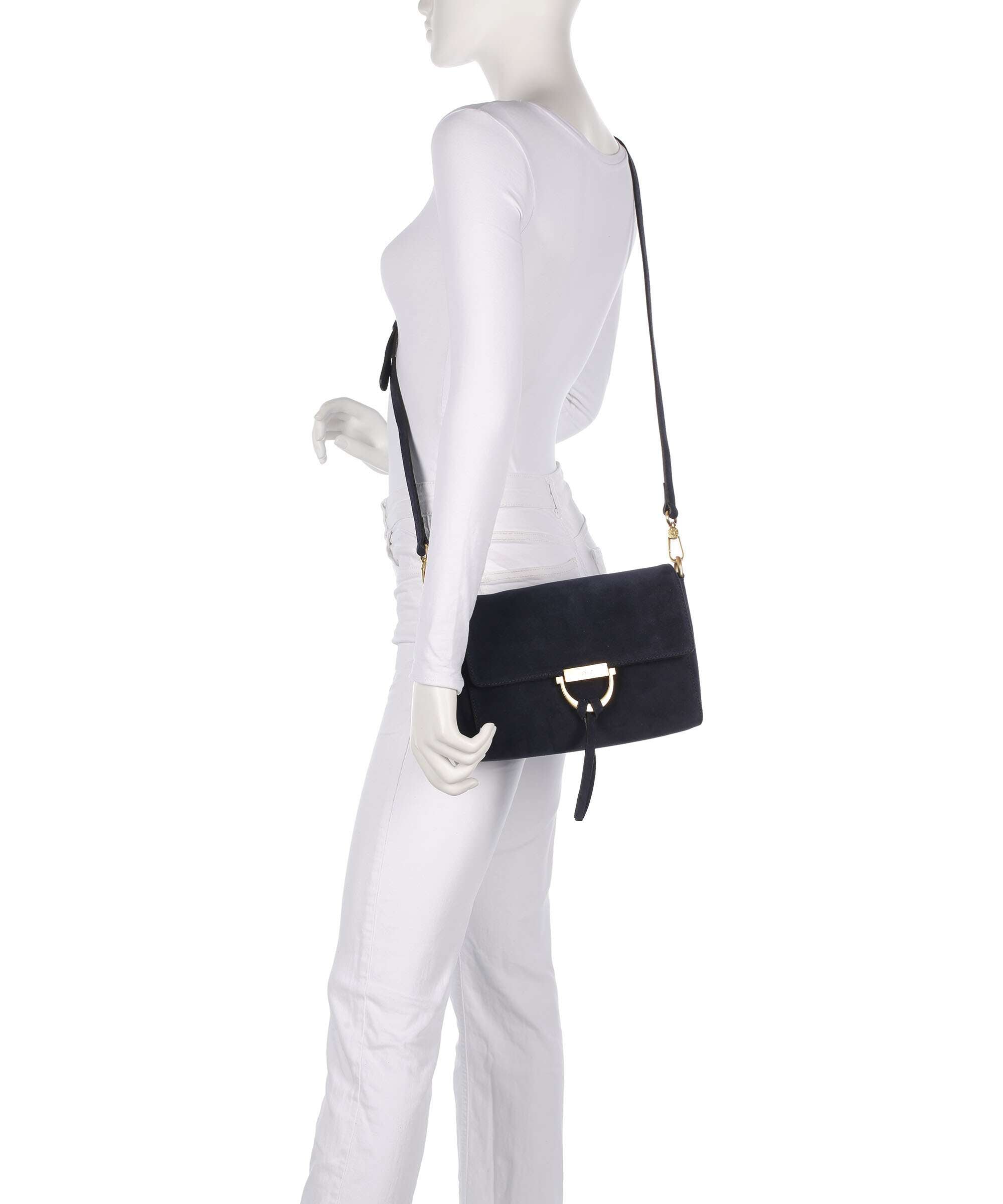 Abro Suede Temi Shoulder bag navy