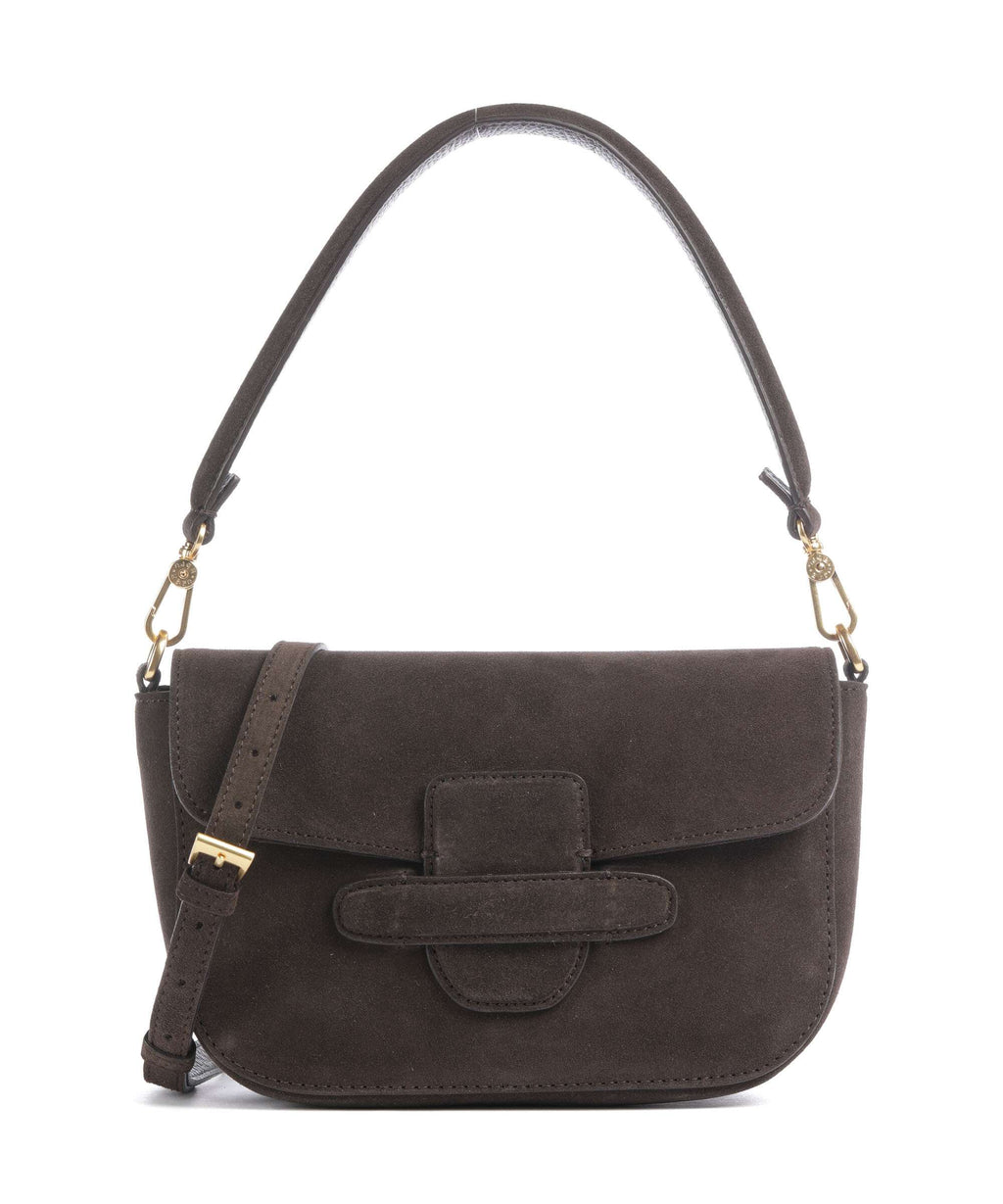 Abro Suede Camilla Shoulder bag dark brown