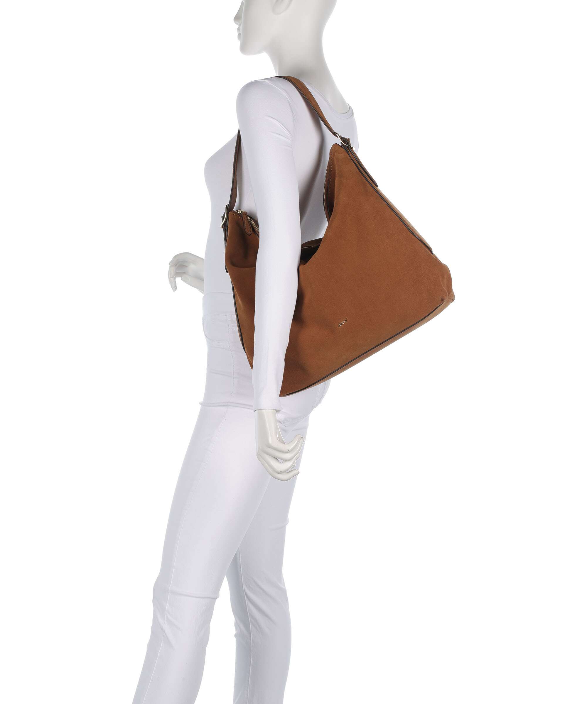 Abro Suede Carina Hobo bag cuoio