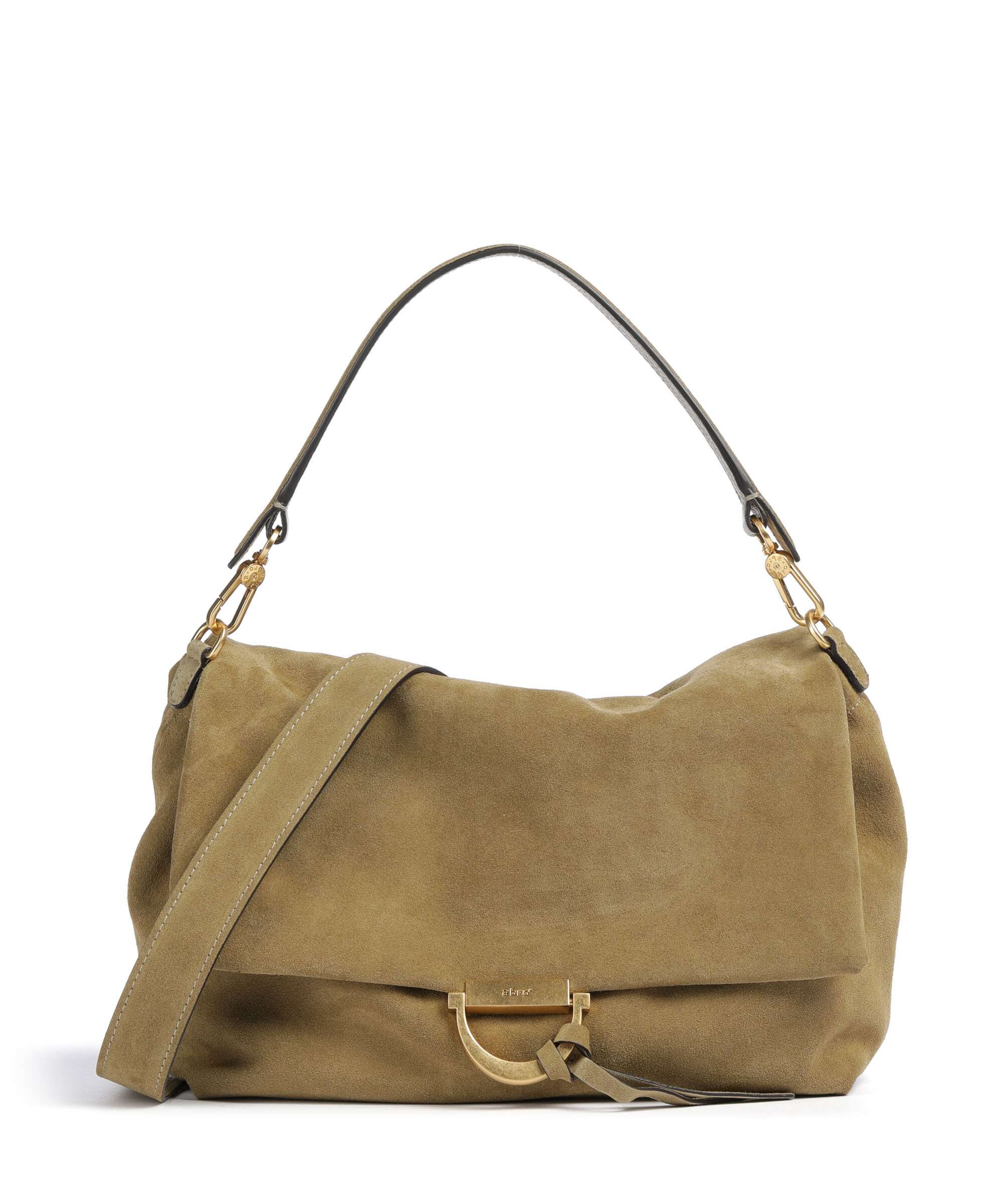 Abro Suede Temi Large Shoulder bag mud