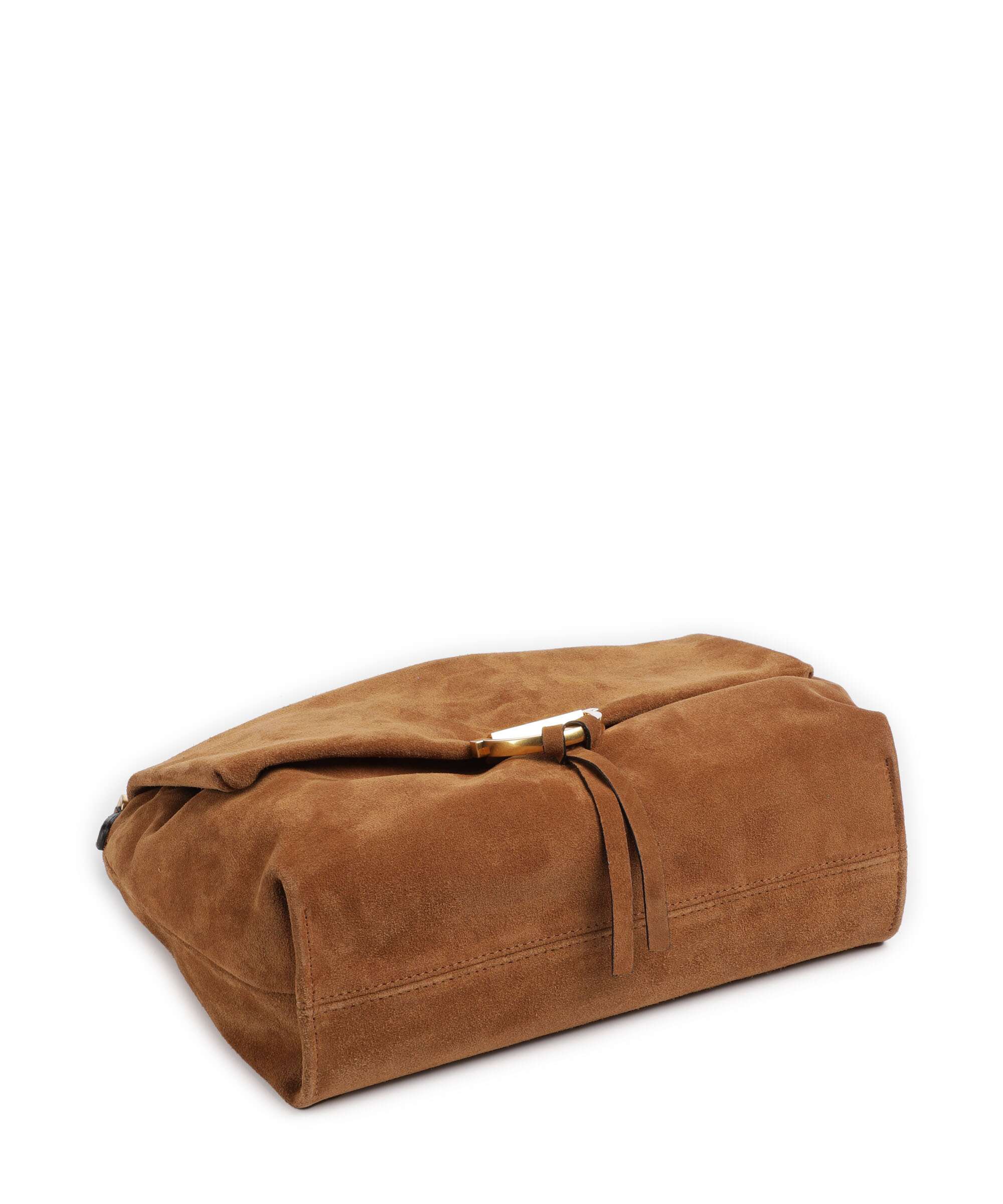 Abro Suede Temi Large Shoulder bag cuoio