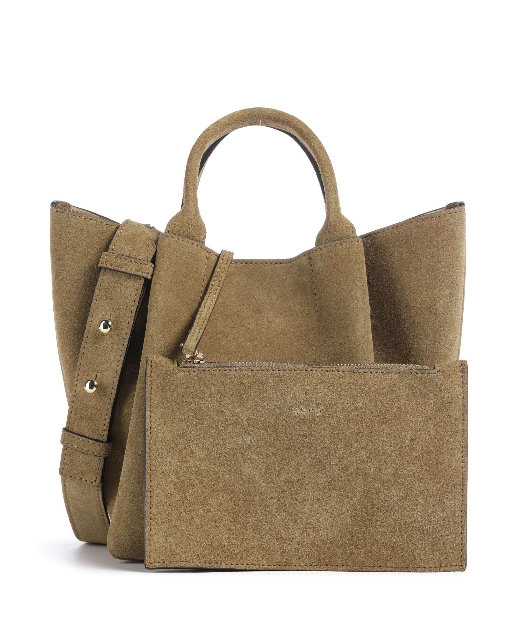 Abro Suede Essential Small Handbag mud