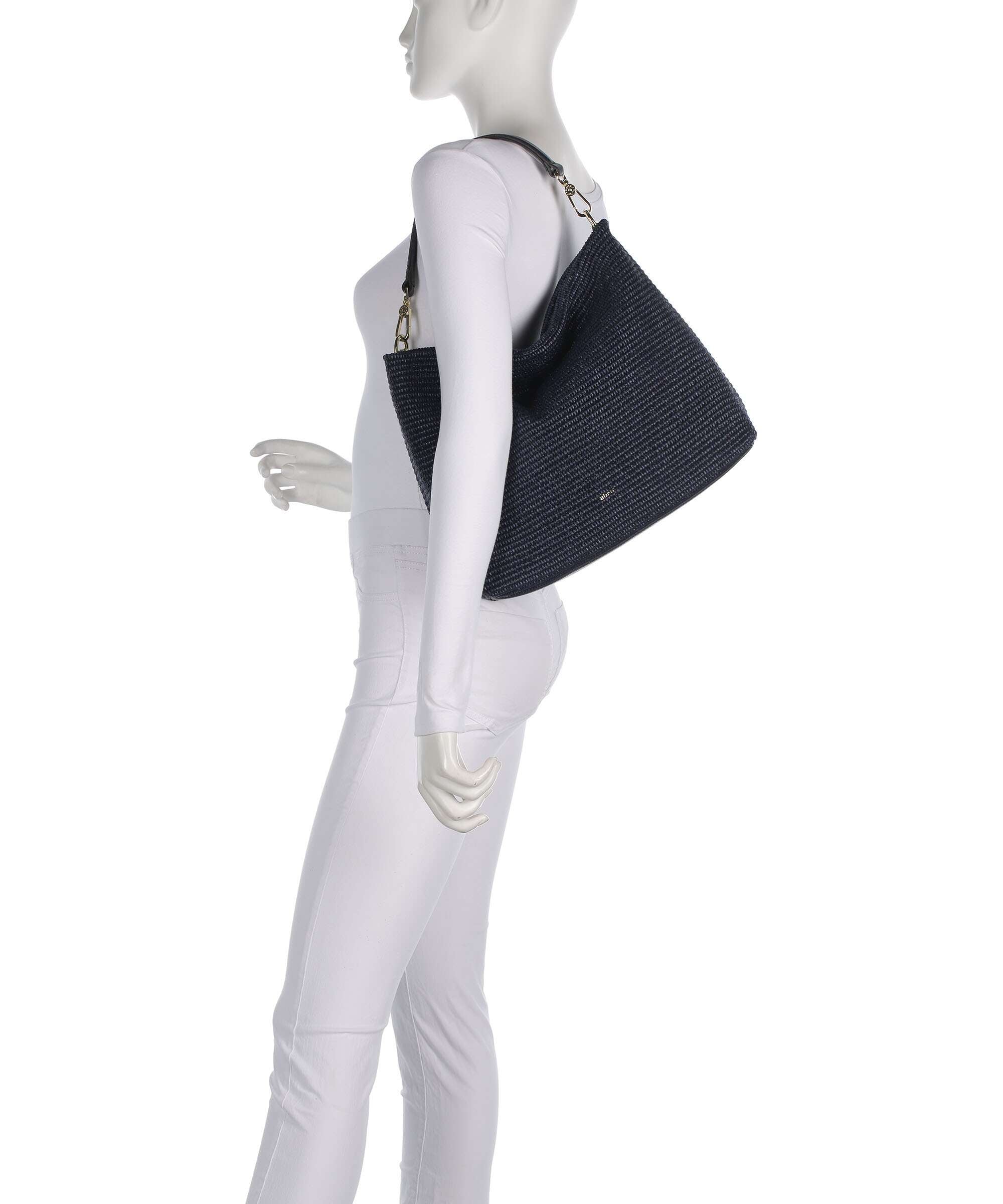 Abro Raffia Kaia Hobo bag navy