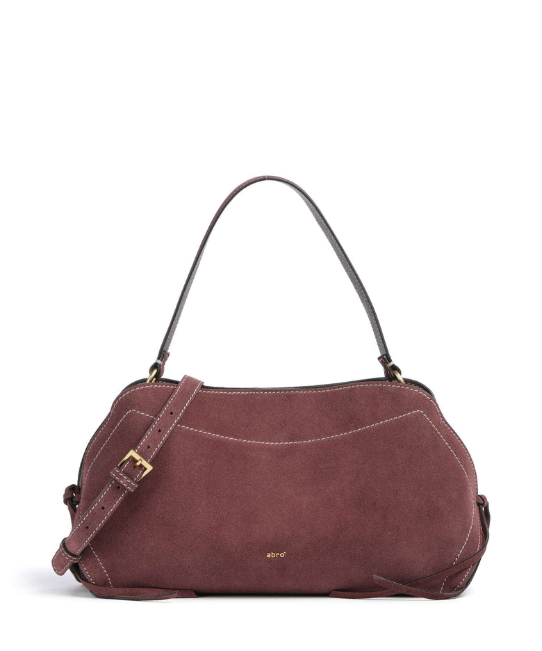 Abro Suede Necessity Small Shoulder bag burgundy