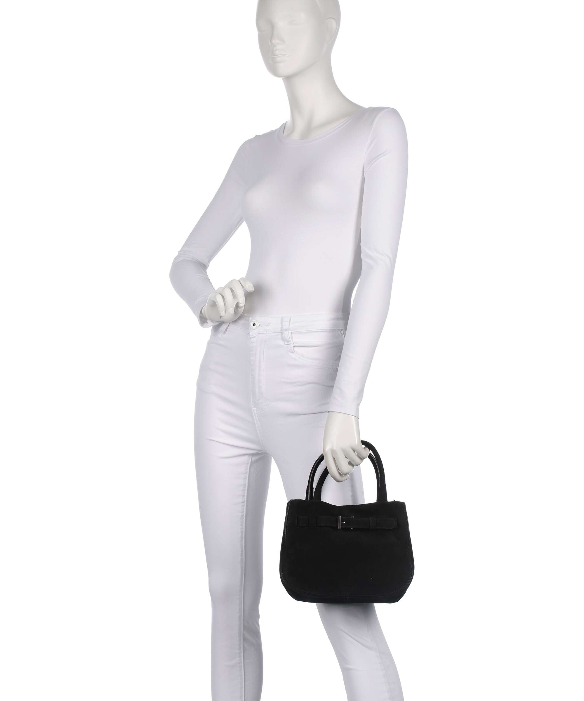 Abro Suede Jill Handbag black/nickel