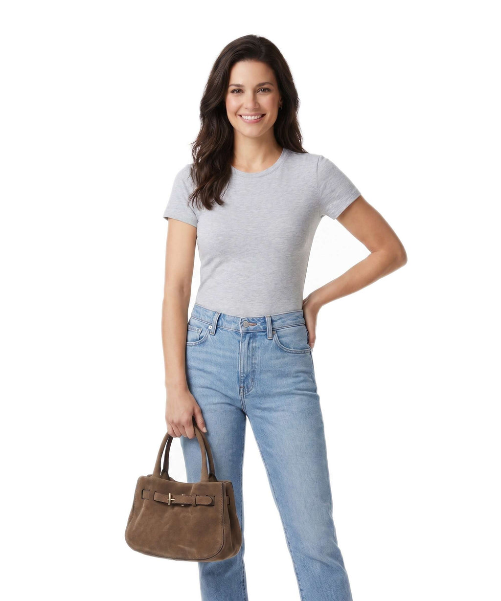 Abro Suede Jill Handbag khaki