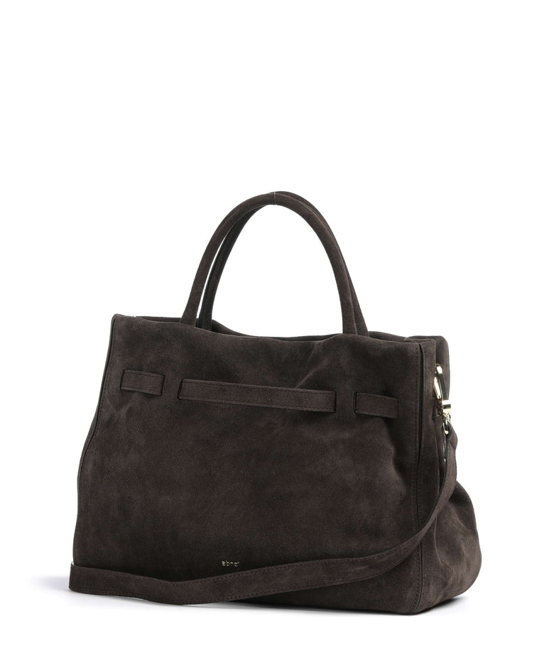 Abro Suede Jill Handbag dark brown
