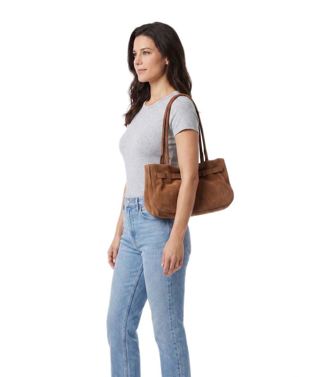 Abro Suede Jill Shoulder bag cuoio