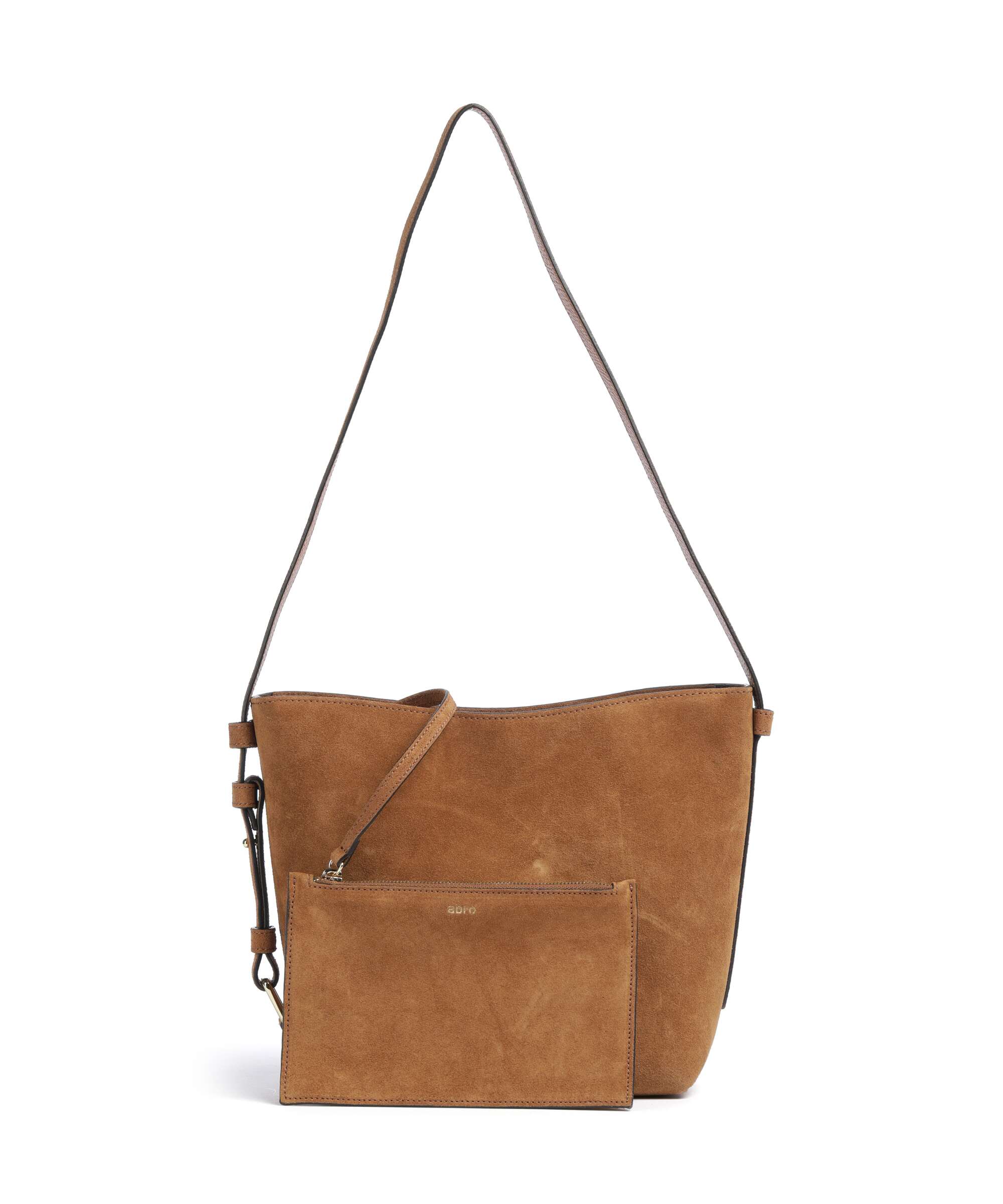 Abro Suede Cosmo Hobo bag cuoio