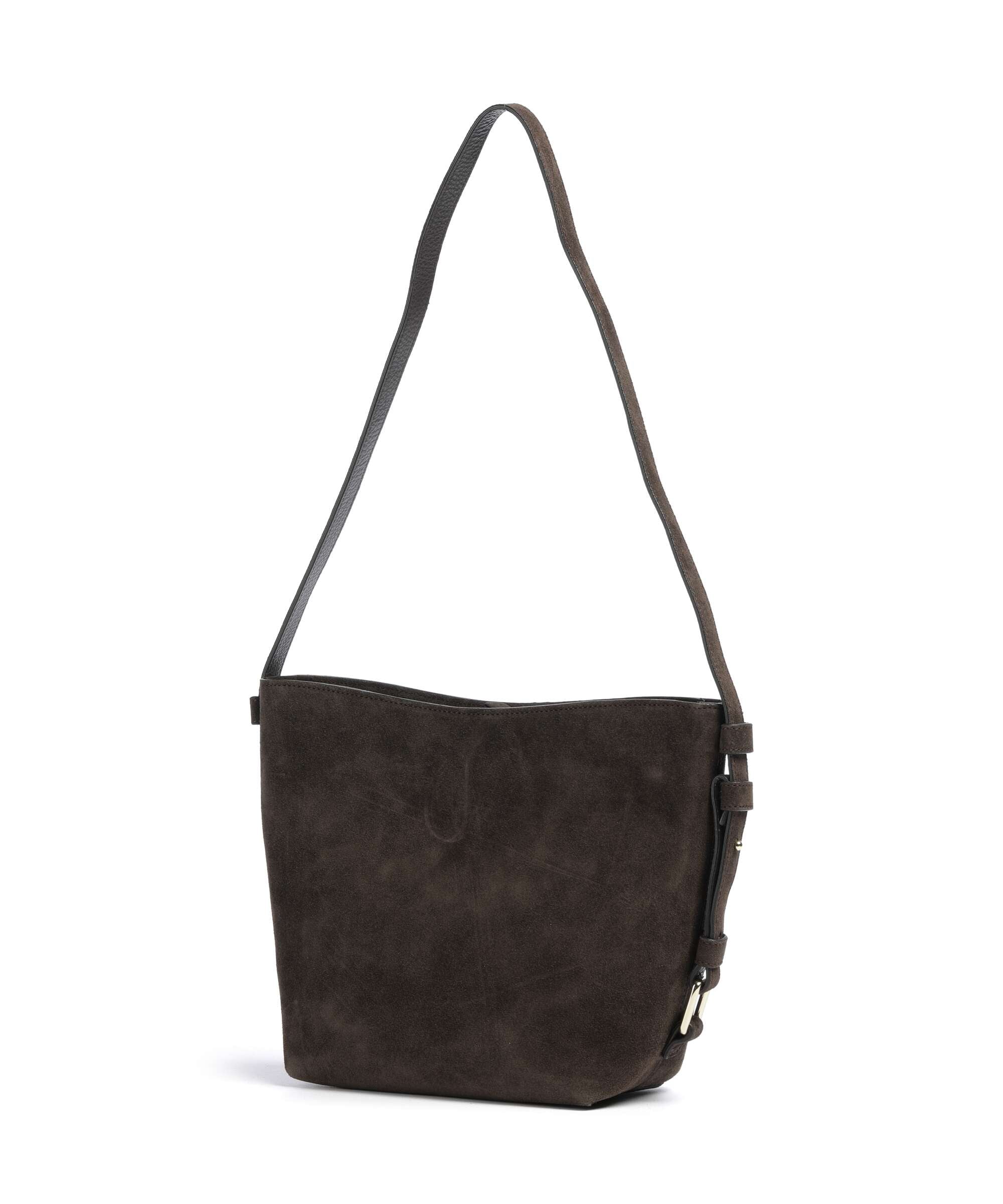 Abro Suede Cosmo Hobo bag dark brown