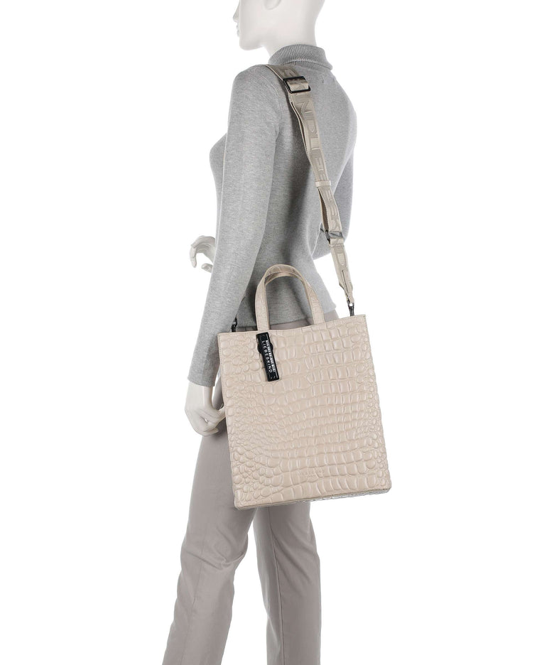 Liebeskind Paper Bag Waxy Croco M Handbag pale moon
