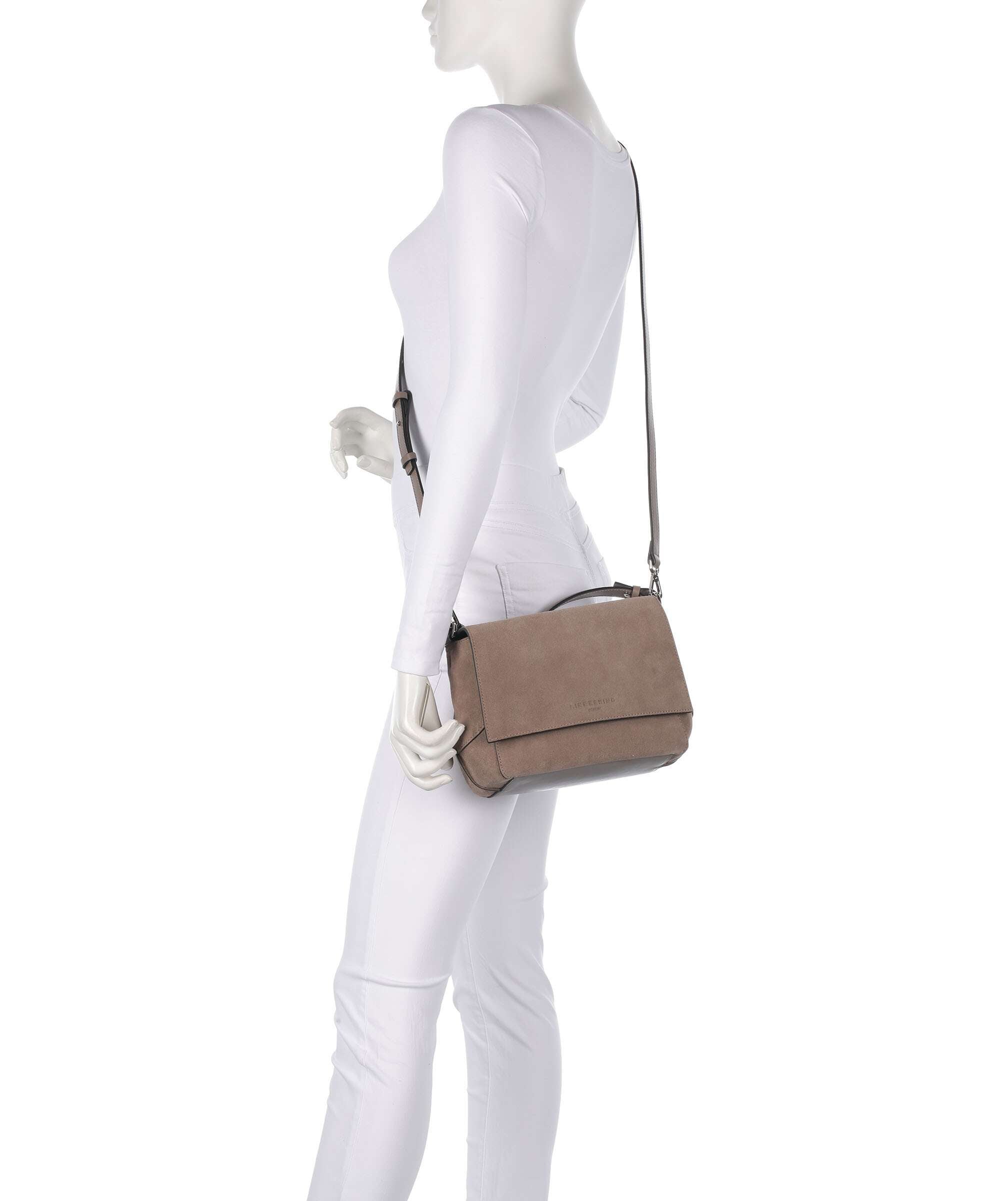 Liebeskind Lilly Suede M Shoulder bag neutral gray
