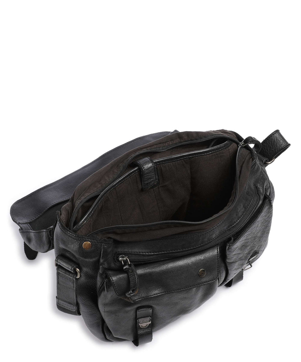 Aunts & Uncles Barbershop Bandholz Messenger bag charcoal black
