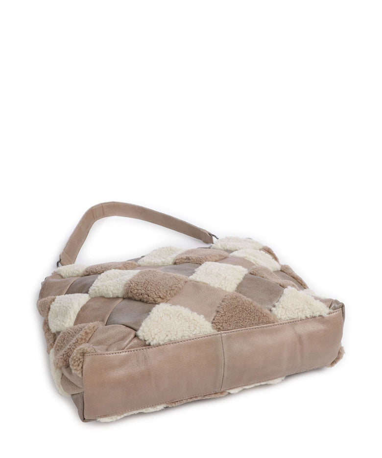 FredsBruder Check My Bag Hobo bag taupe teddy mix