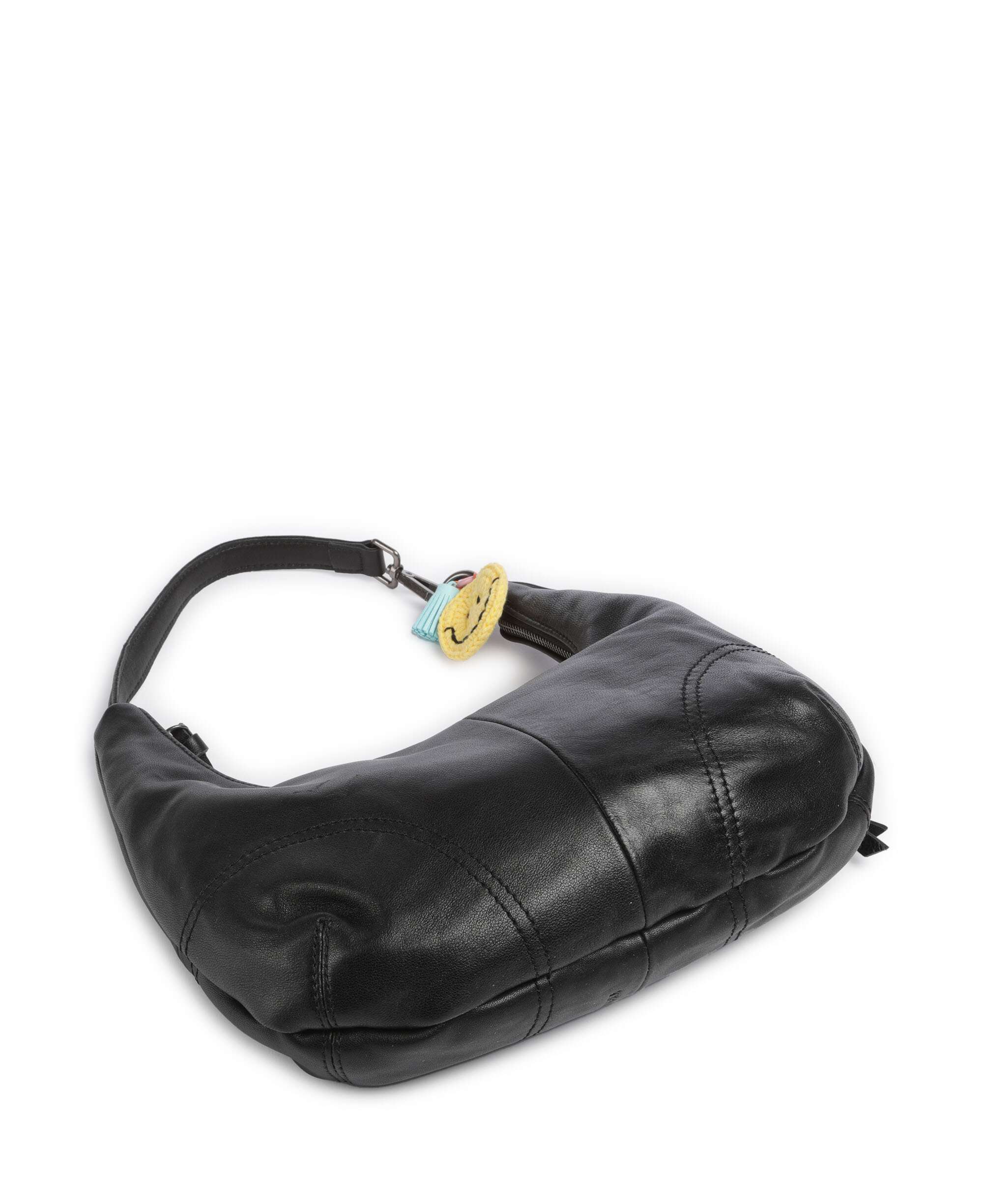 FredsBruder Take A Smile Midi Hobo bag black