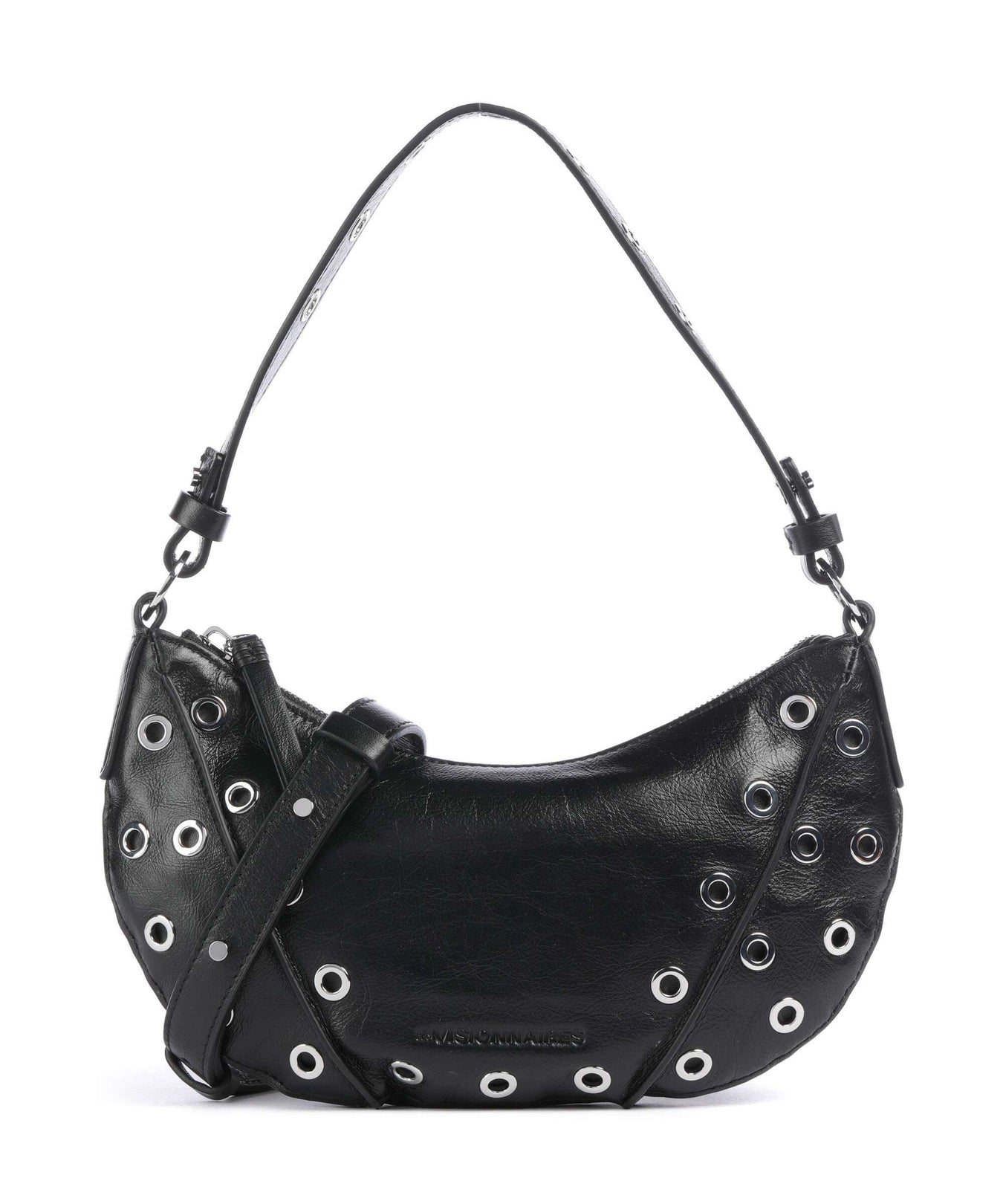 Les Visionnaires Enya Rivet Glossy Mini Shoulder bag black
