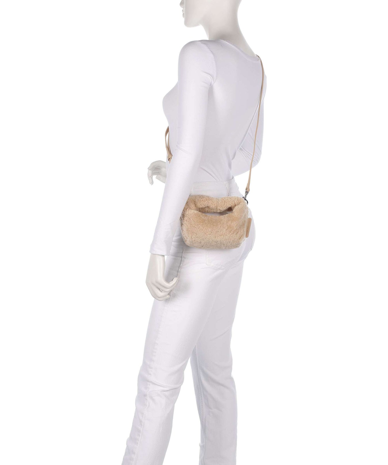 Les Visionnaires Greta Teddy Micro Crossbody bag milky beige