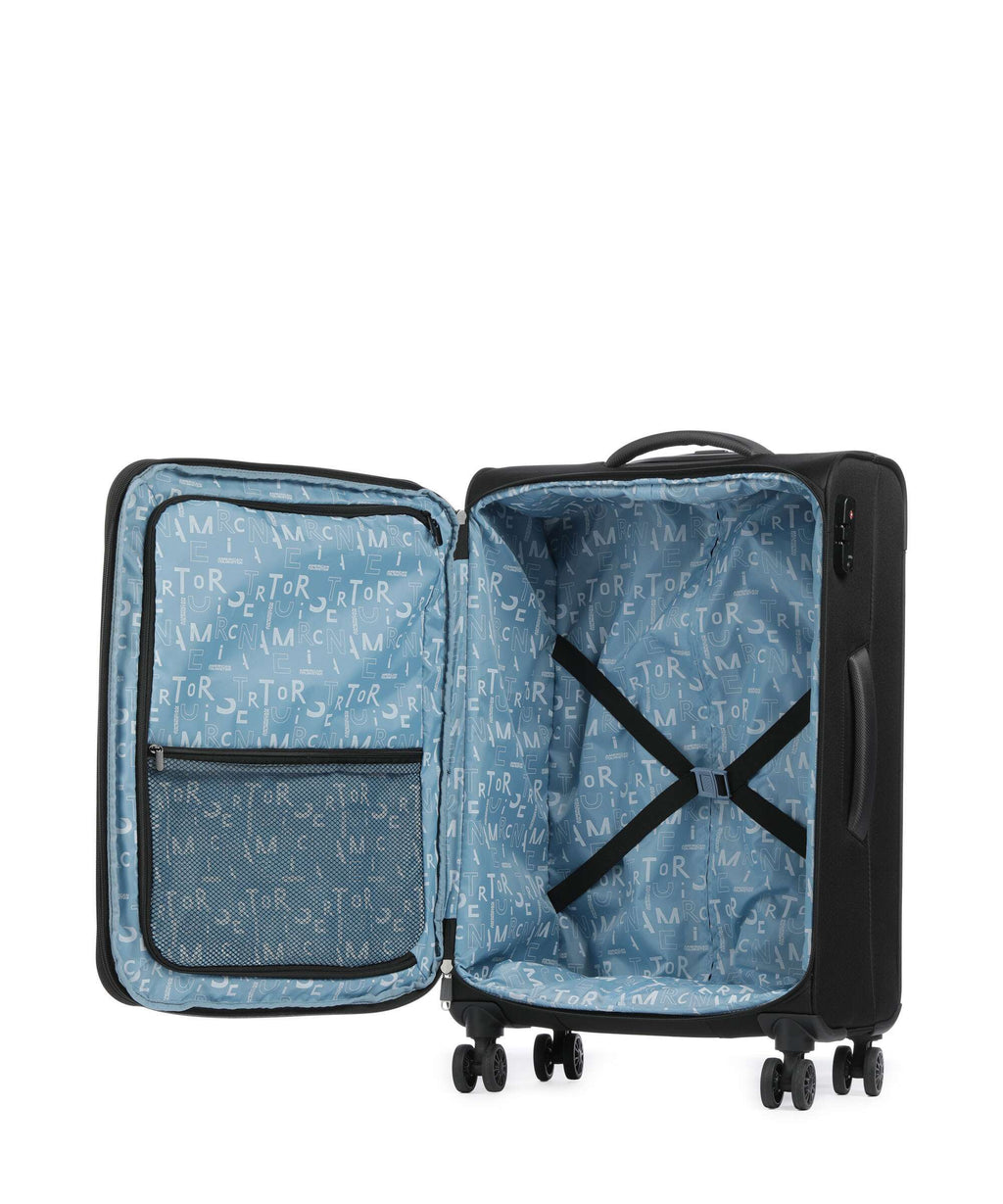 American Tourister Pulsonic Spinner (4 wheels) asphalt black