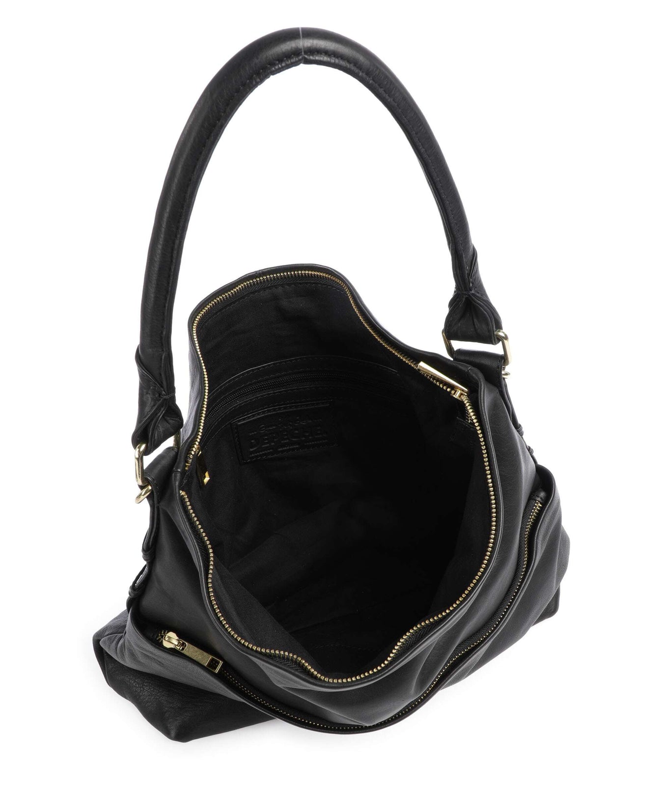 Depeche Golden Chic Hobo bag nero