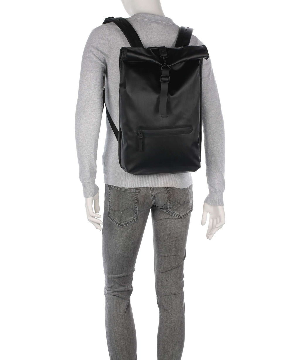 Rains Rolltop backpack black grain