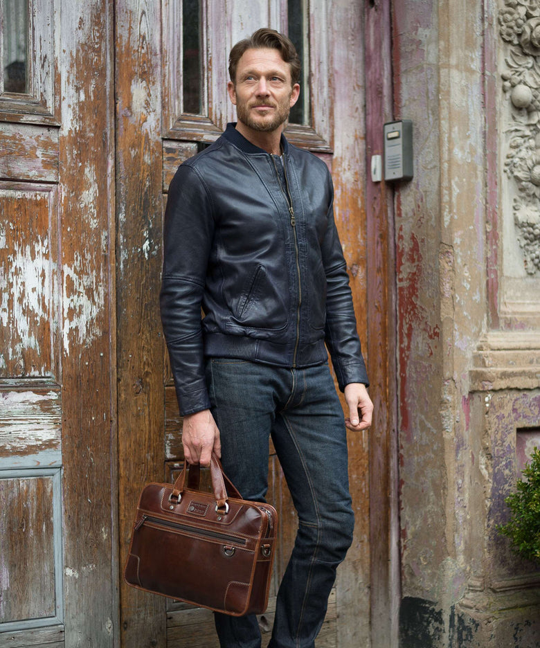 Jekyll & Hide Oxford Briefcase tobacco