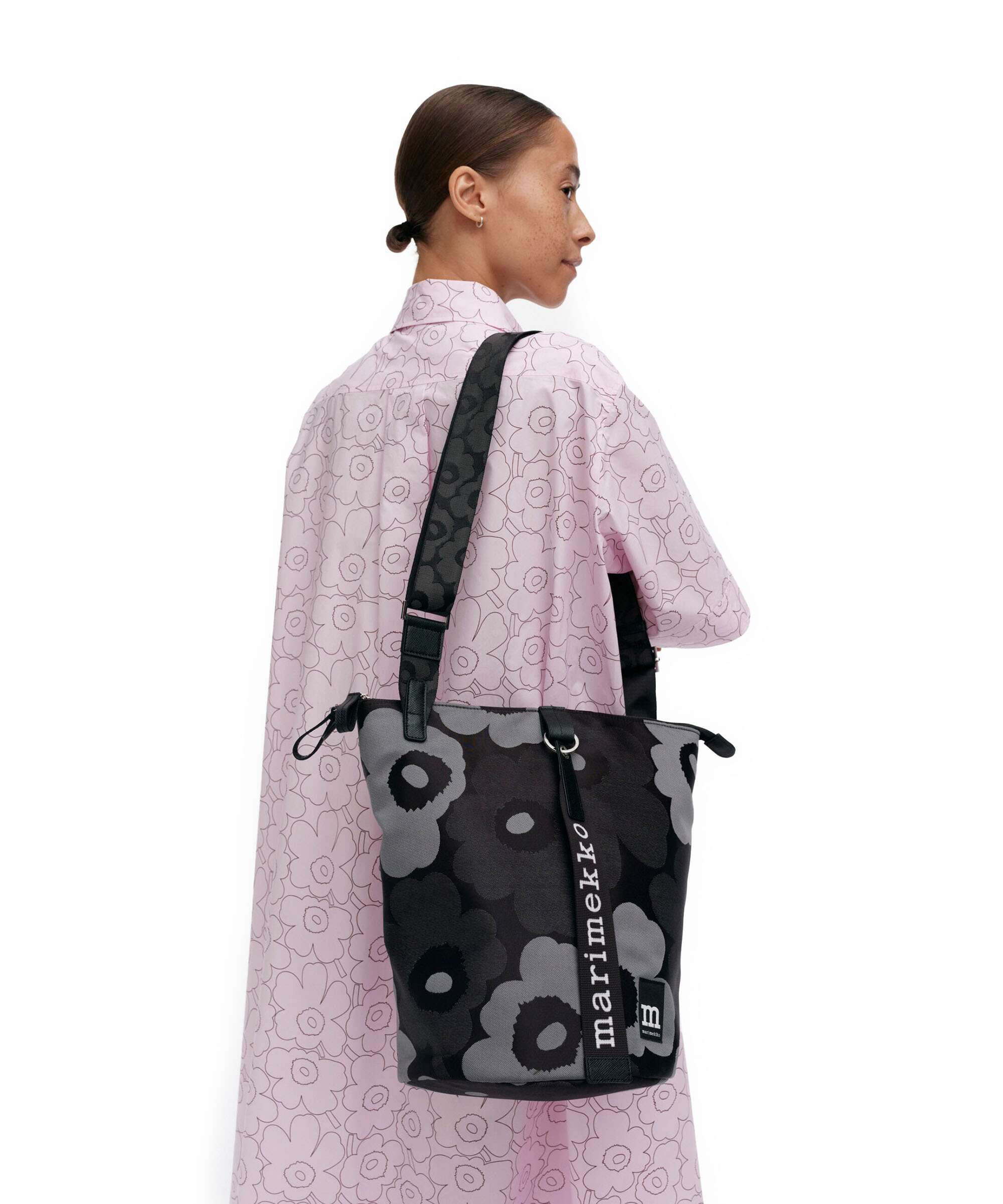 Marimekko Unikko All Day Bucket bag grey/dark grey/black