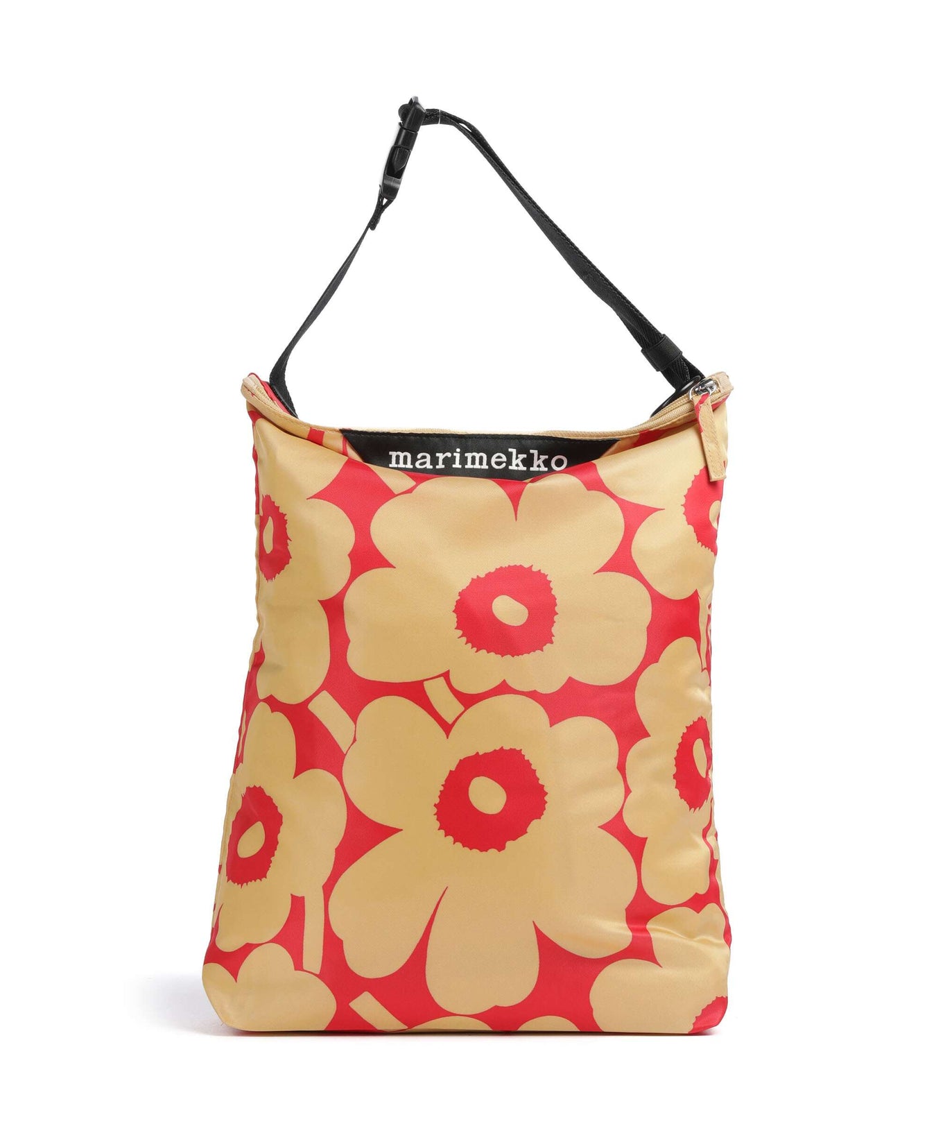 Marimekko Unikko Neat M Hobo bag light brown/red