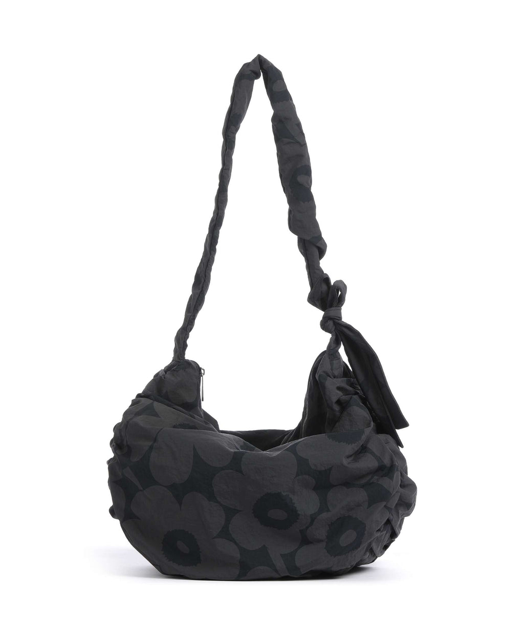 Marimekko Utu L Unikko Hobo bag dark grey/black