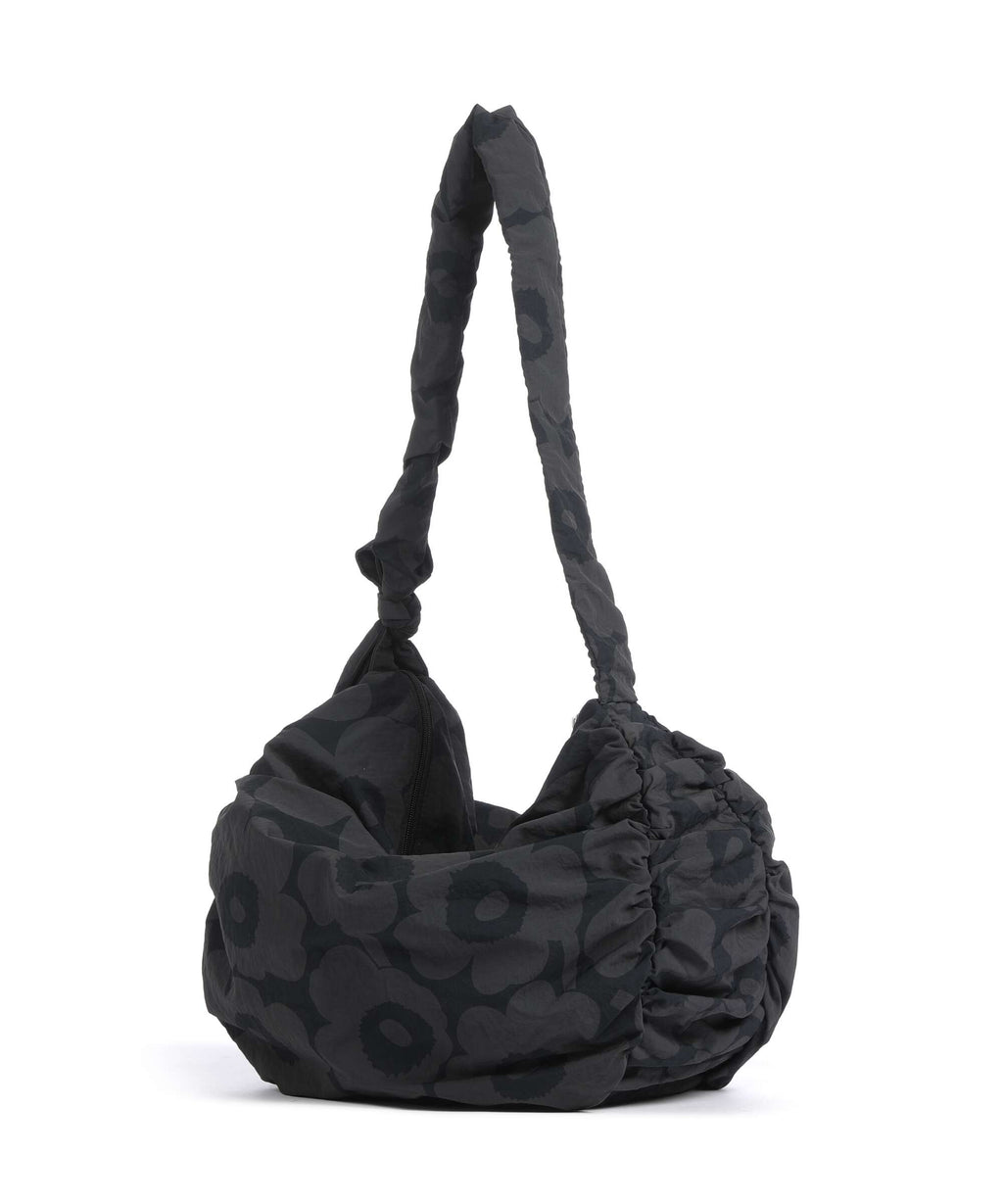 Marimekko Utu L Unikko Hobo bag dark grey/black