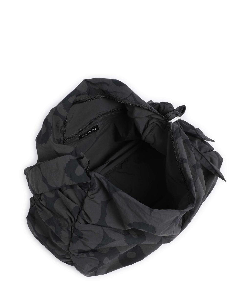 Marimekko Utu L Unikko Hobo bag dark grey/black