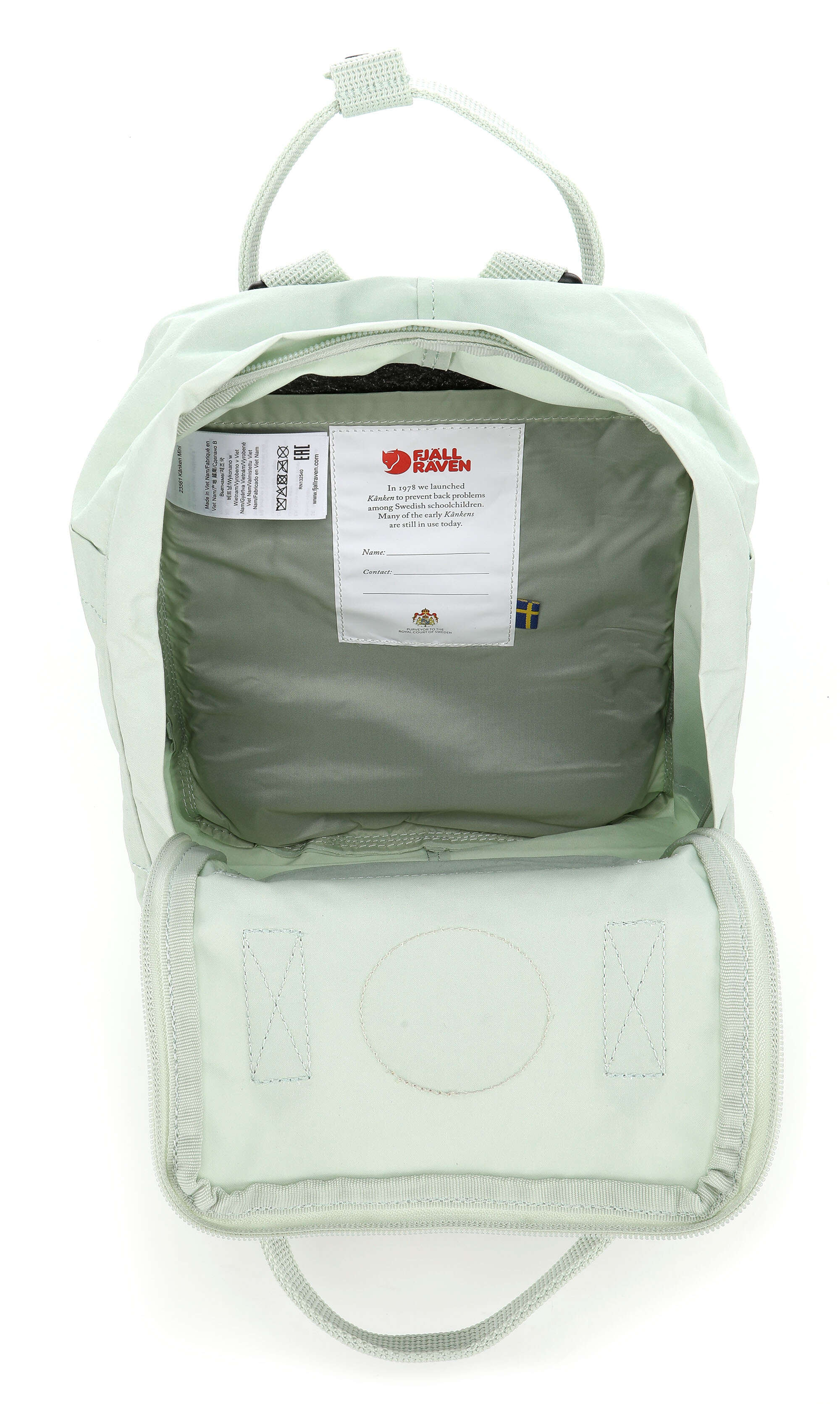 Fjällräven Kånken Mini Reppu vinylon mint green