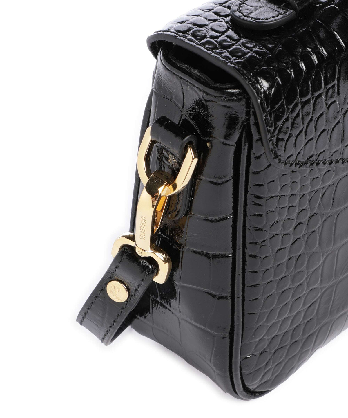 Maison Mollerus Croco Meyrin Crossbody bag classic schwarz