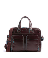 Piquadro Blue Square Briefcase mahogany