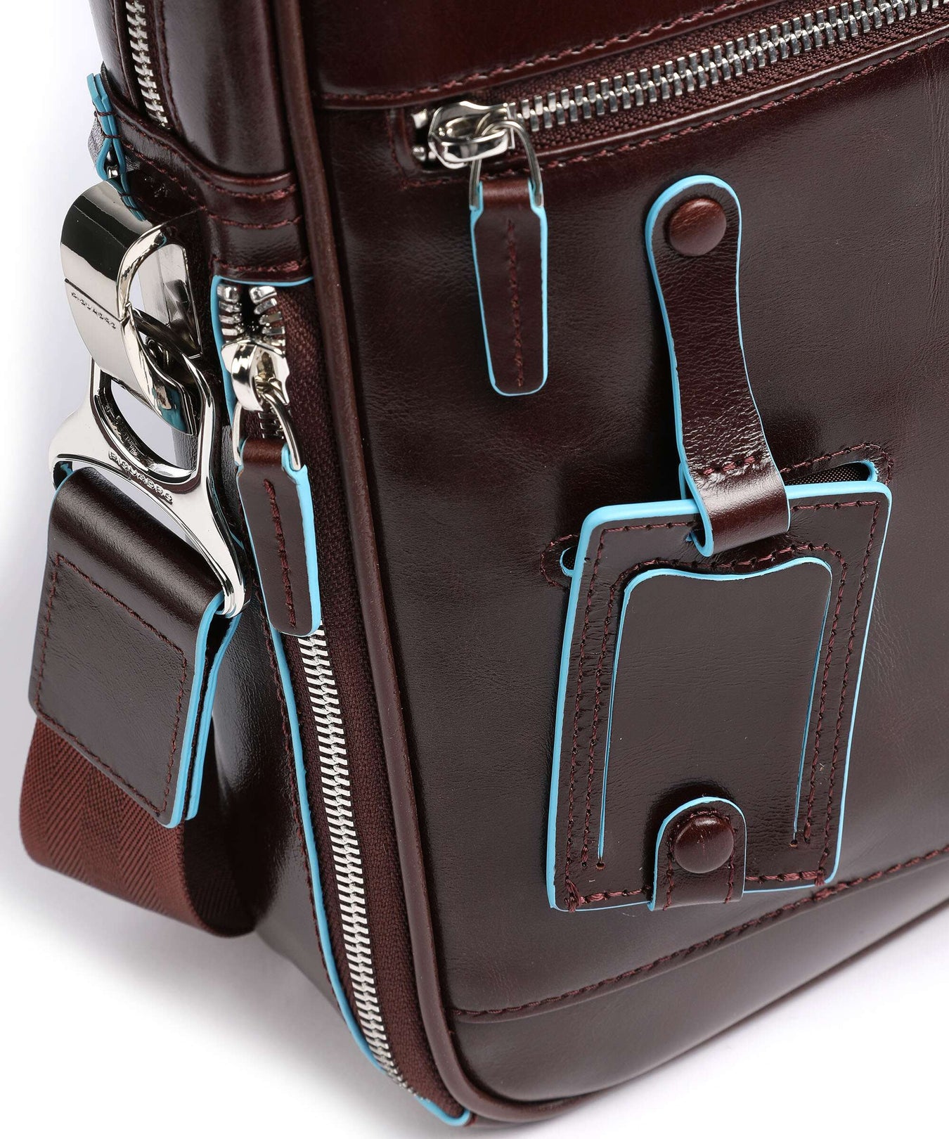 Piquadro Blue Square Briefcase mahogany