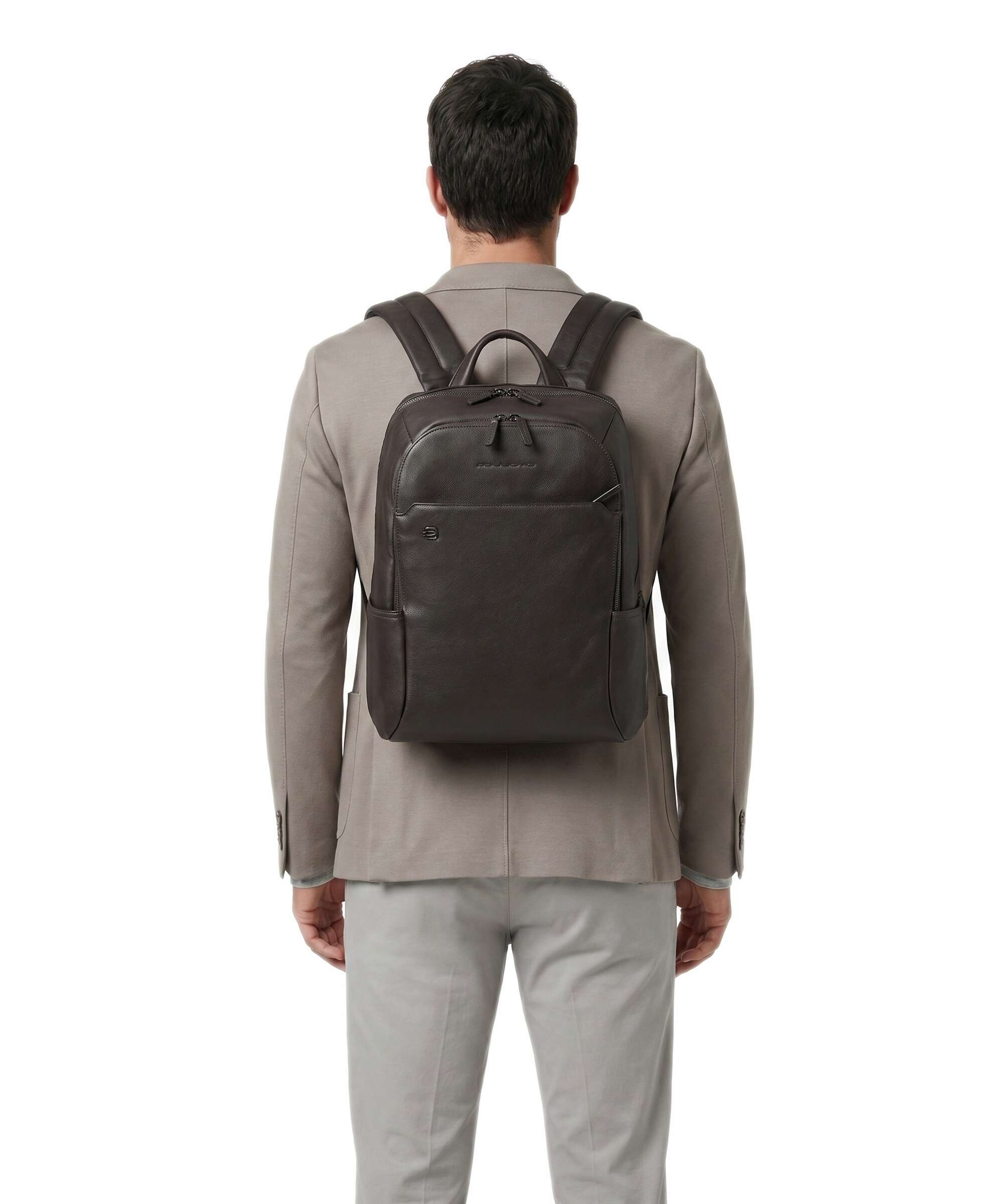 Piquadro Black Square Laptop backpack testa di moro