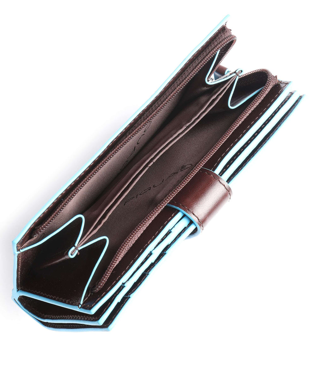 Piquadro Blue Square Credit card holder mahogany