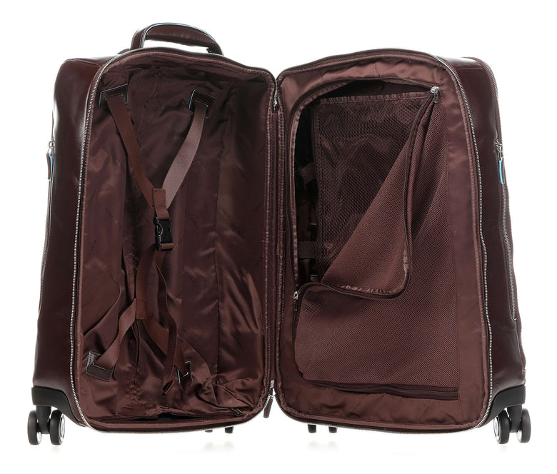 Piquadro Blue Square Spinner (4 wheels) mahogany