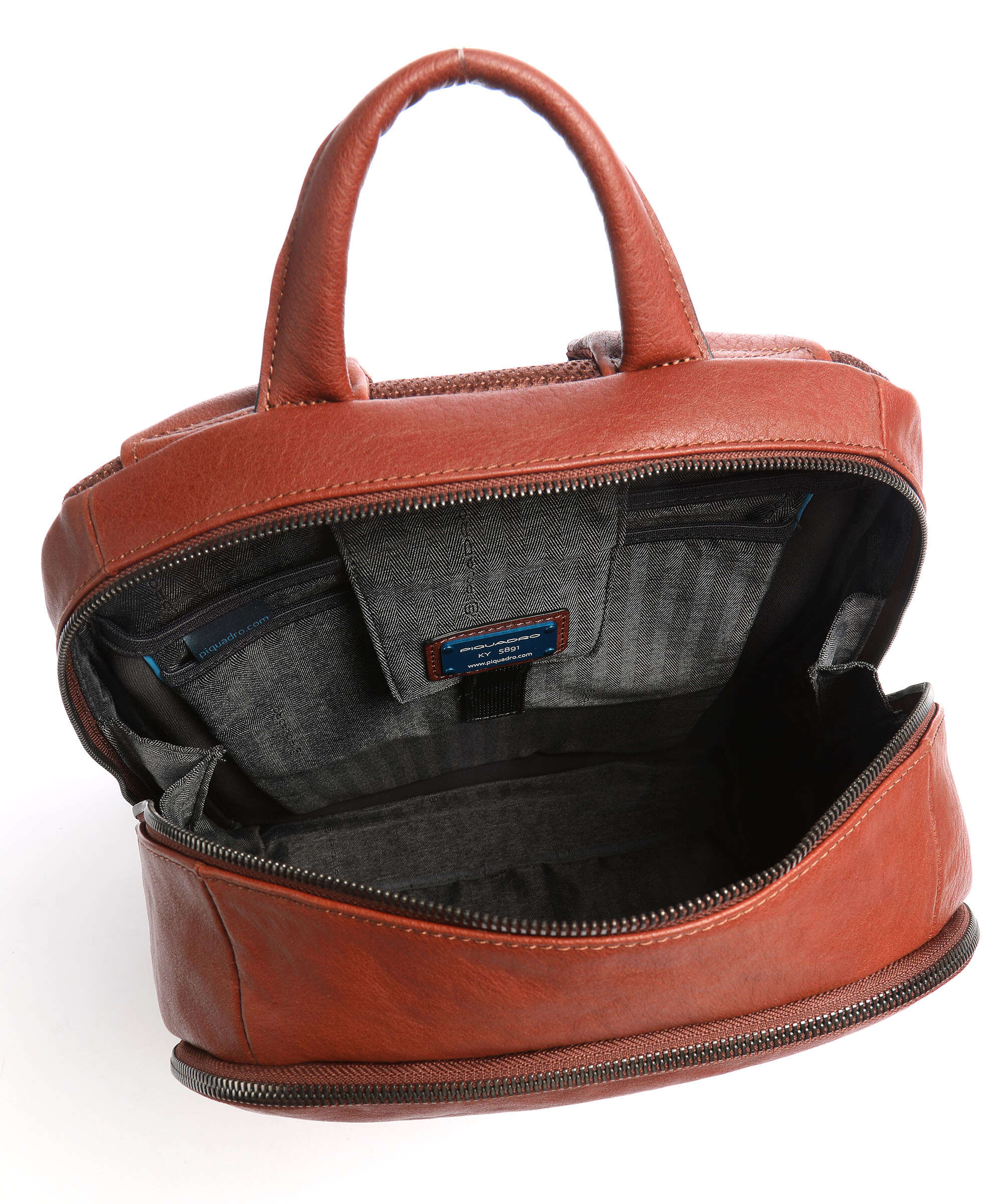 Piquadro Black Square Laptop backpack tobacco