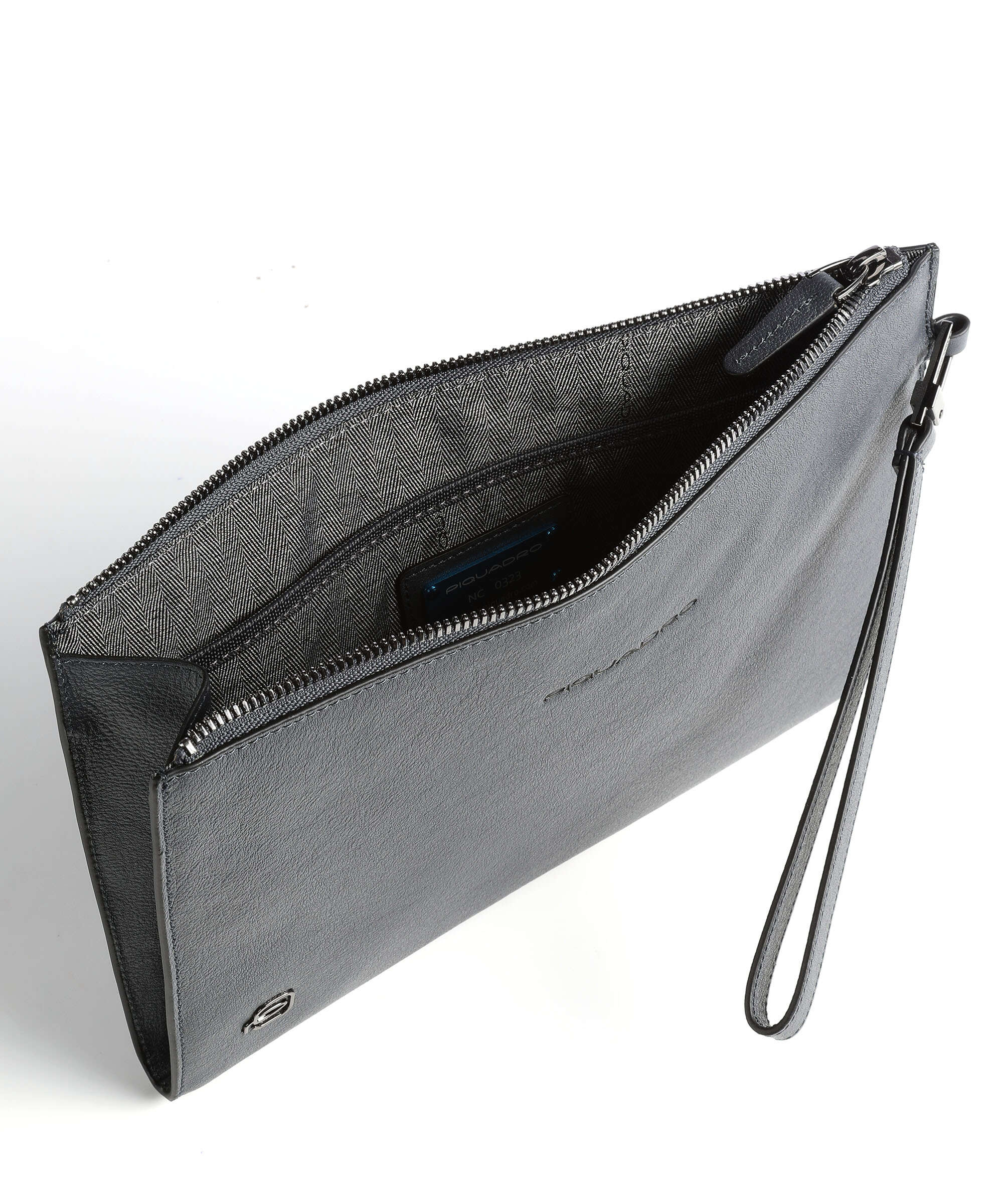 Piquadro Black Square Wristlet blue ocean