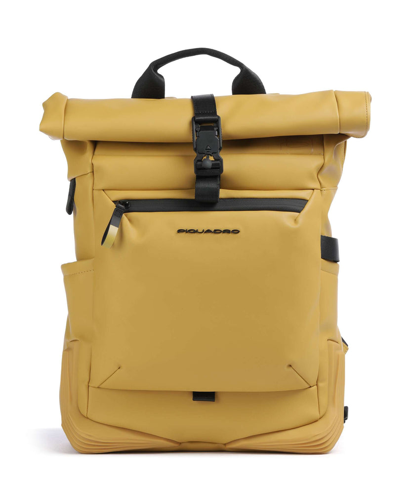 Piquadro Corner 2.0 Rolltop backpack ocra