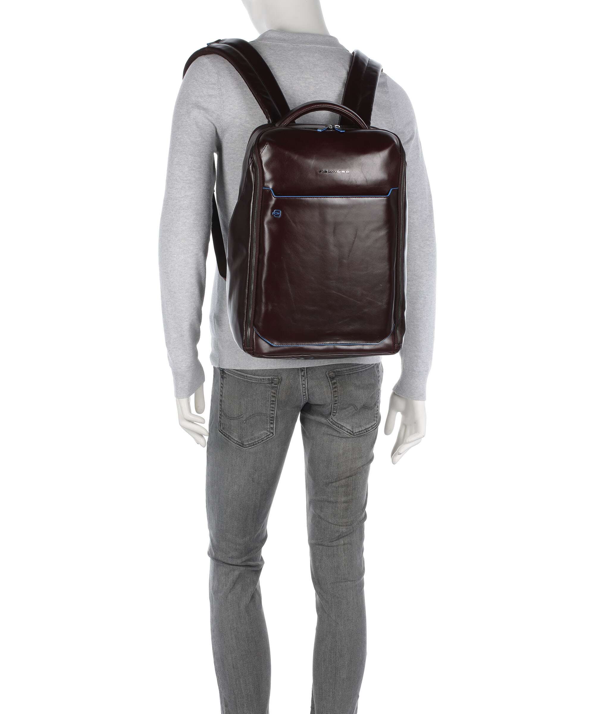 Piquadro Blue Square Backpack mogano