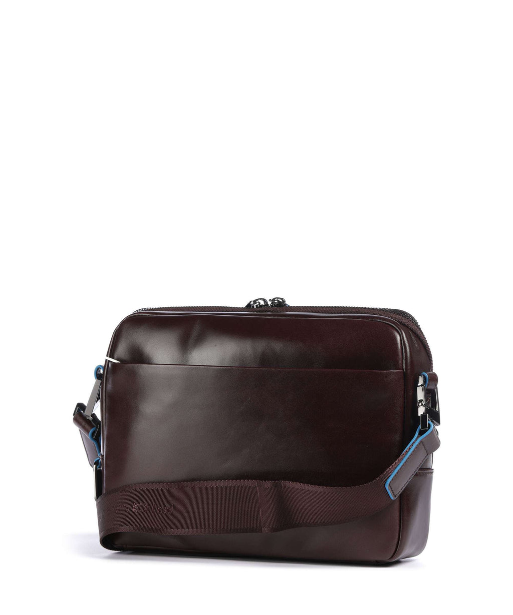 Piquadro Blue Square Crossbody bag mogano