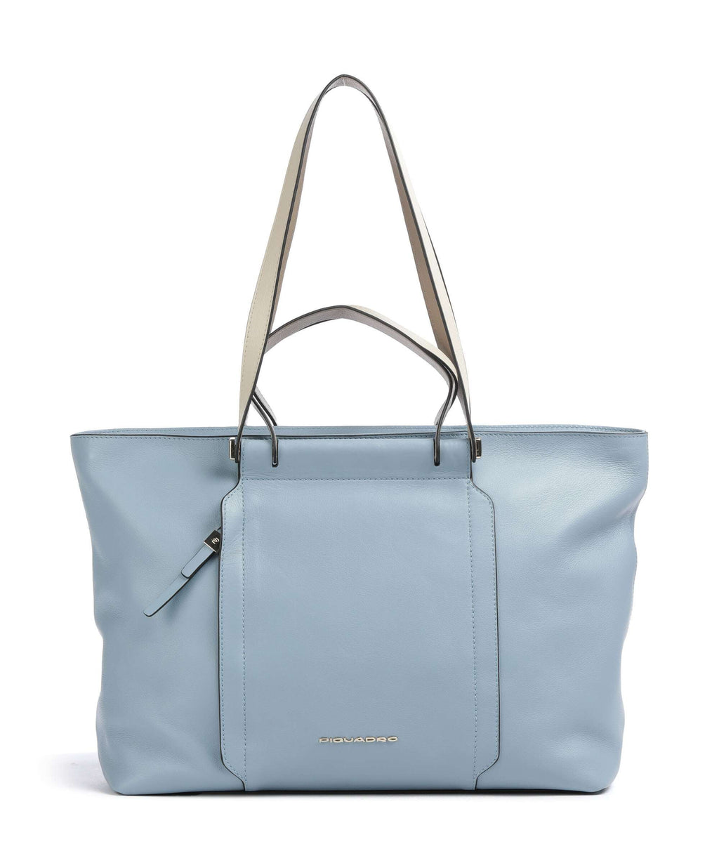 Piquadro Circle Tote bag light blue/beige