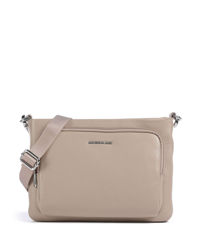 Mandarina Duck Mellow Leather Crossbody bag warm taupe