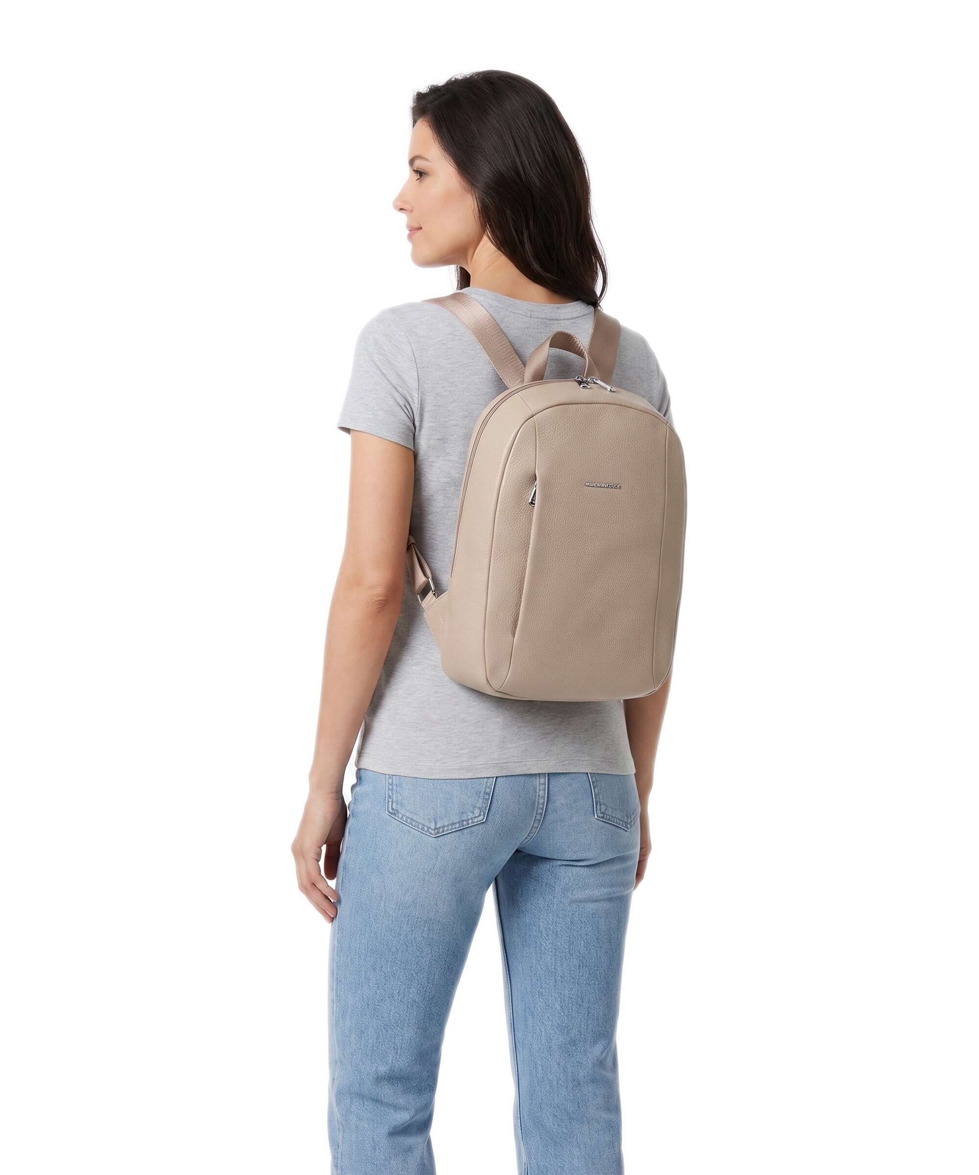 Mandarina Duck Mellow Leather Backpack warm taupe