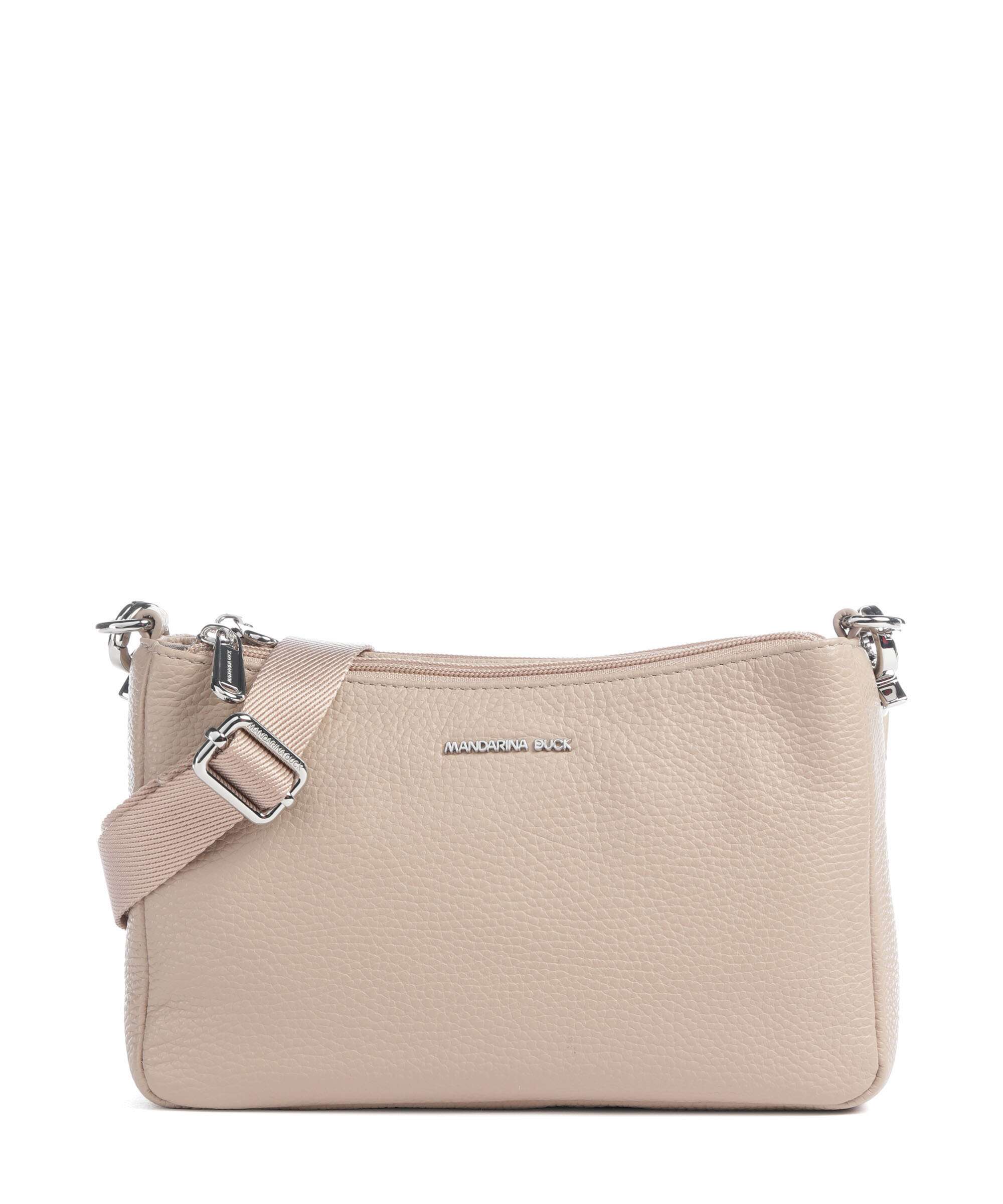 Mandarina Duck Mellow Leather Crossbody bag warm taupe